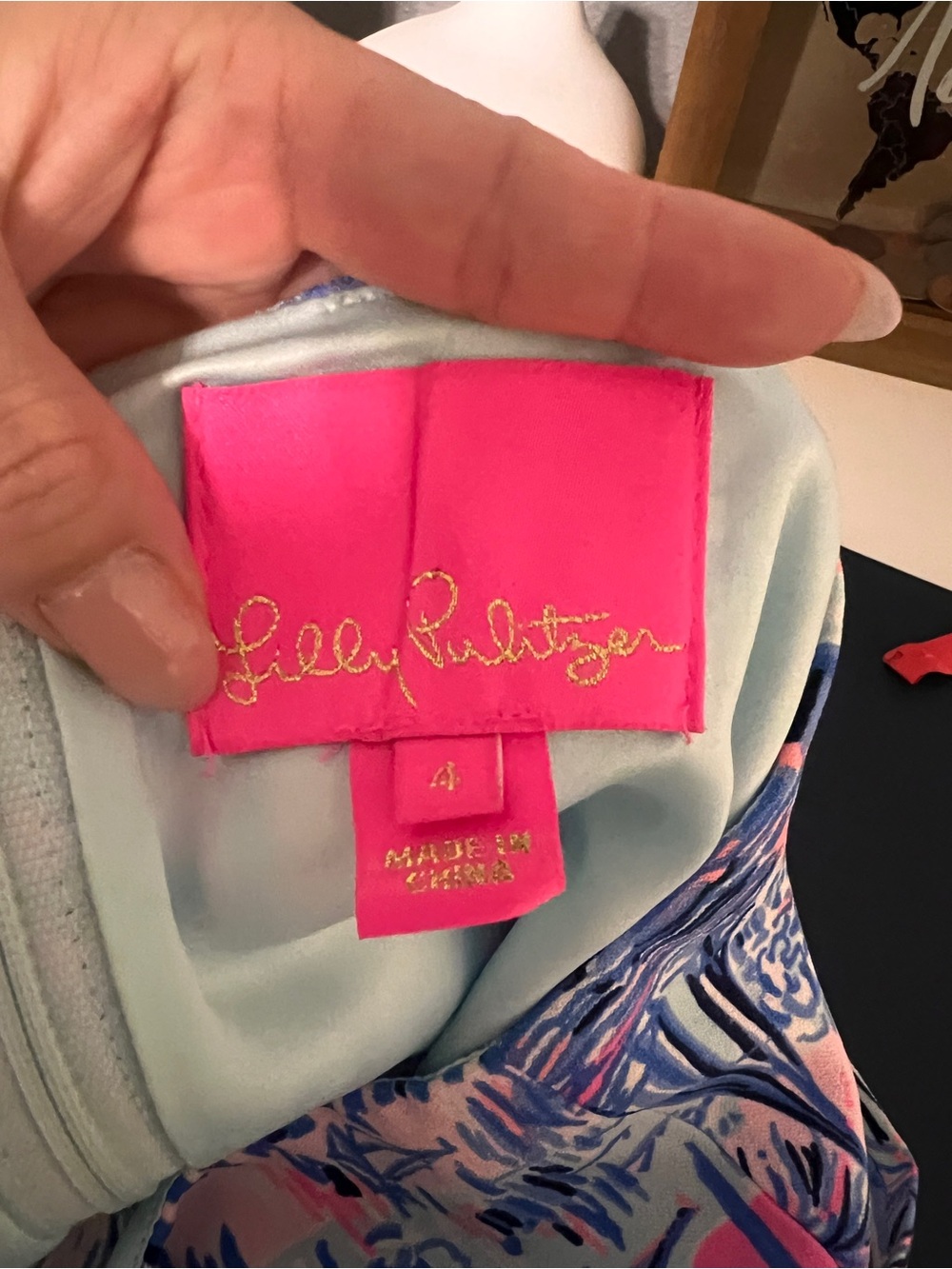Lilly Pulitzer Pink and Blue Tropical Print Romper Dress - Picture 5 of 5